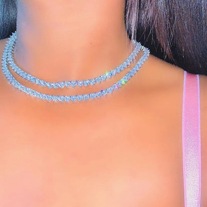 Collar Tennis Corazón CZ