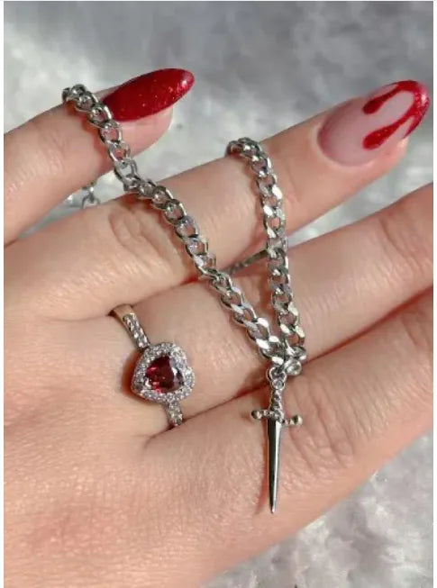 Heart & Sword Bracelet + Ring