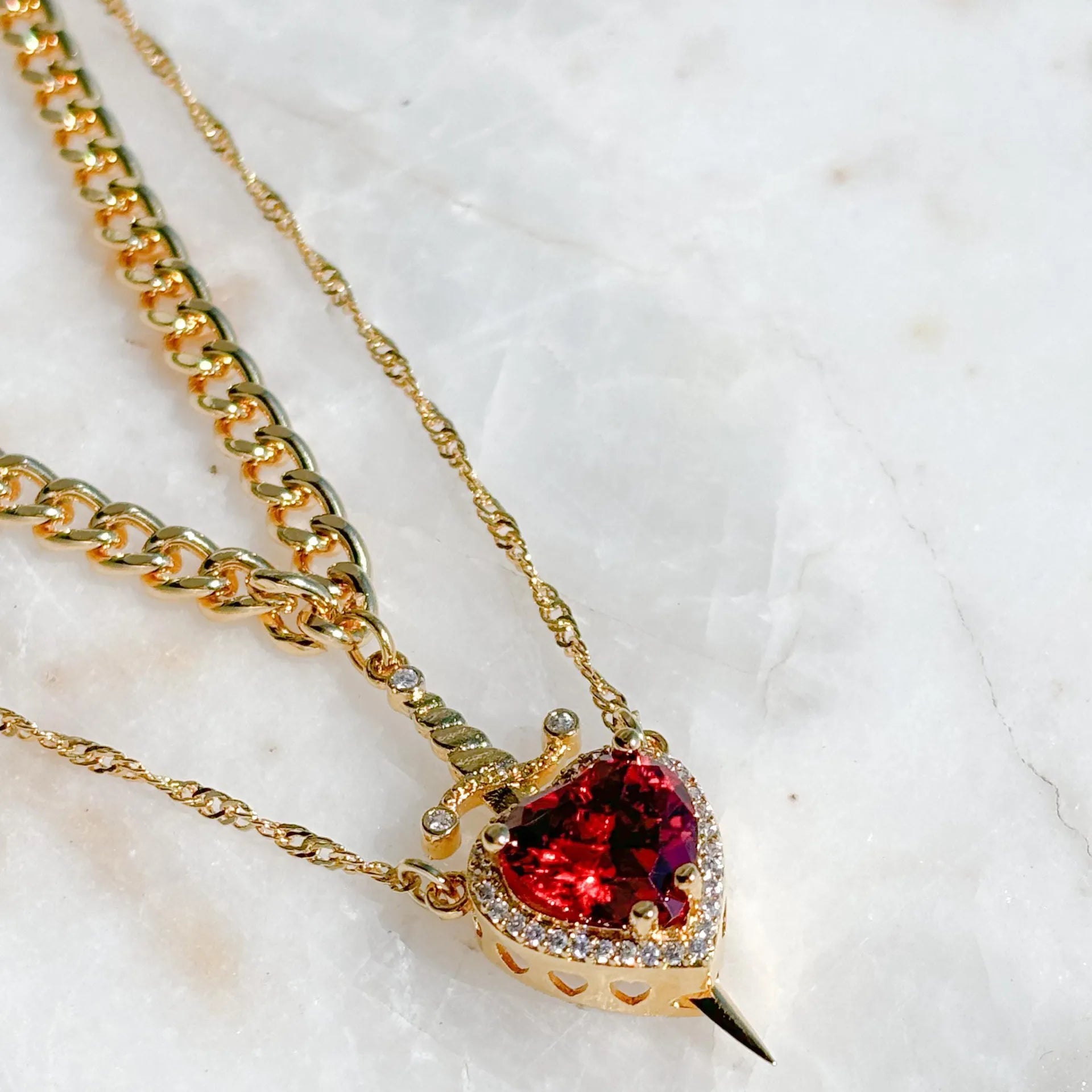 Heart & Sword Necklace